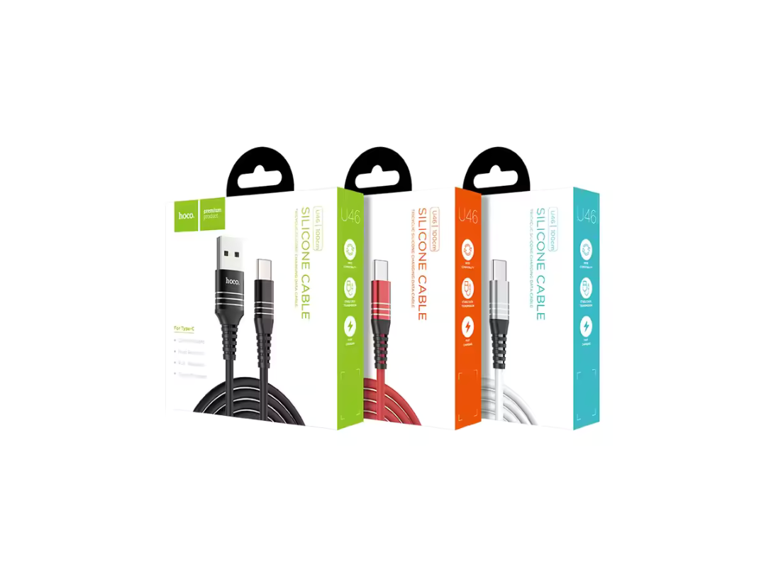 Hoco U46 Tricyclic Silicone 1M Type C Usb Charging Cable Hoco U46 Tricyclic Silicone 1M Type C Usb Charging Cable